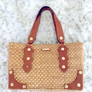 MICHAEL KORS Woven Rafia Satchel